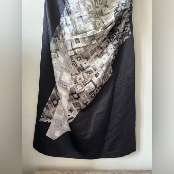 Dries Van Noten Aysmmetrical Sleeve Geometric Design Silk-Wool Dress Size 40/ 4 - Picture 9 of 16